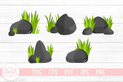 Rock And Grass Clipart Bundle SVG dapiyupi store 