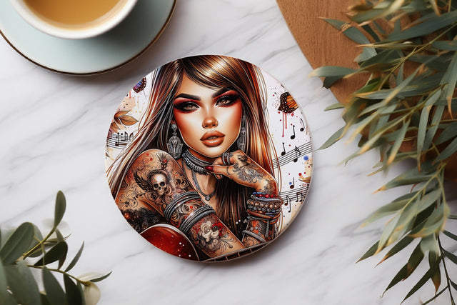 Rock Chick Coaster Sublimation Design Sublimation BijouBay 