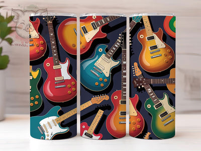 Rock Electric Guitar Tumbler, Music Tumbler Design, Guitar 20oz Wrap, Sublimation Design, Rock Lover Gift, Stylish Guitar Wrap, Musical Instrument Tumbler Sublimation Lara' s Designs 