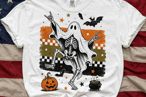 Rock On Ghost Skeleton Halloween PNG SVG DesignDestine 