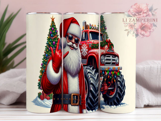 Rock Santa, Christmas Monster Truck, Tumbler PNG, Sublimation Design, Holiday Tumbler, Fun Christmas, Kids Gift Sublimation Li Zamperini 