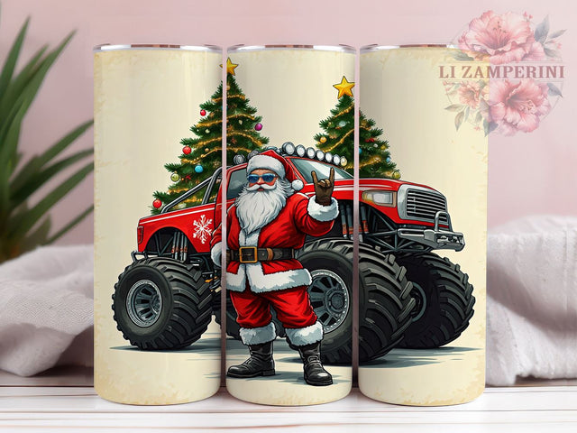 Rock Santa, Christmas Monster Truck, Tumbler PNG, Sublimation Design, Holiday Tumbler, Fun Christmas, Kids Gift Sublimation Li Zamperini 