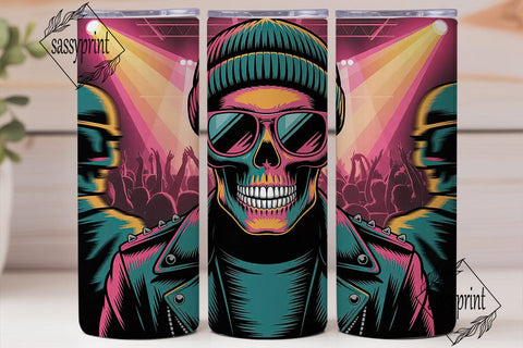 Rock Skull Concert 20oz Tumbler Wrap Sublimation sassyprint 