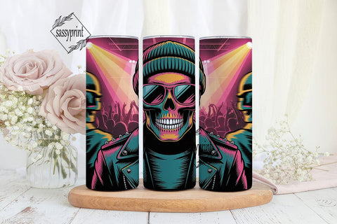 Rock Skull Concert 20oz Tumbler Wrap Sublimation sassyprint 