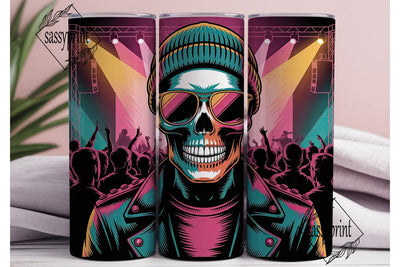 Rock Skull Concert 20oz Tumbler Wrap Sublimation sassyprint 