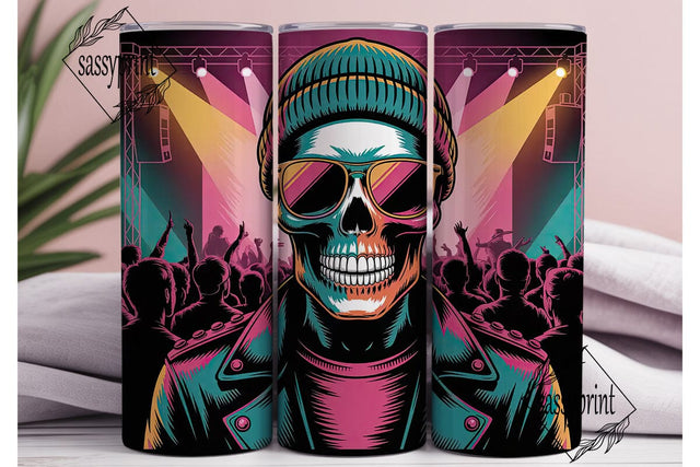 Rock Skull Concert 20oz Tumbler Wrap Sublimation sassyprint 