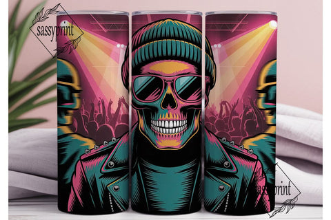 Rock Skull Concert 20oz Tumbler Wrap Sublimation sassyprint 