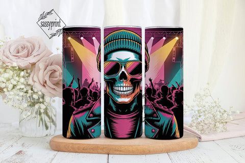 Rock Skull Concert 20oz Tumbler Wrap Sublimation sassyprint 
