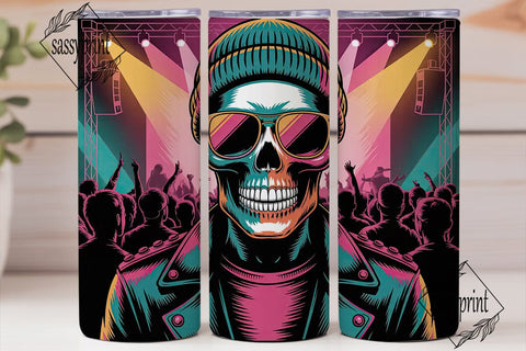 Rock Skull Concert 20oz Tumbler Wrap Sublimation sassyprint 