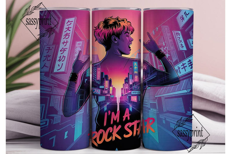 Rock Star City 20oz Tumbler Wrap Sublimation sassyprint 