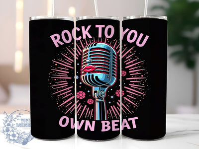 Rock to Your Own Beat Leopard Tumbler, 20oz Tumbler Wrap, Music Lover Gift, Trendy Animal Print Mug, Personalized Leopard Tumbler, Stylish Drinkware Sublimation ToriDesigns 