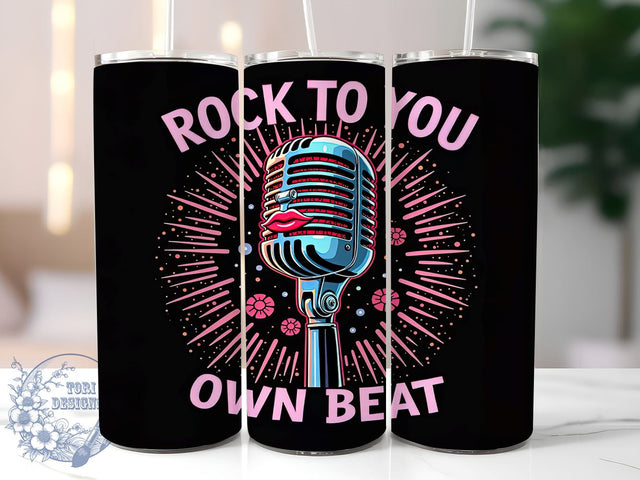 Rock to Your Own Beat Leopard Tumbler, 20oz Tumbler Wrap, Music Lover Gift, Trendy Animal Print Mug, Personalized Leopard Tumbler, Stylish Drinkware Sublimation ToriDesigns 