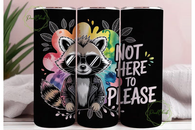 Rocker Raccoon 20oz Tumbler Wrap Sublimation PixelChick 