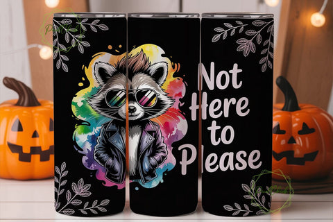 Rocker Raccoon 20oz Tumbler Wrap Sublimation PixelChick 