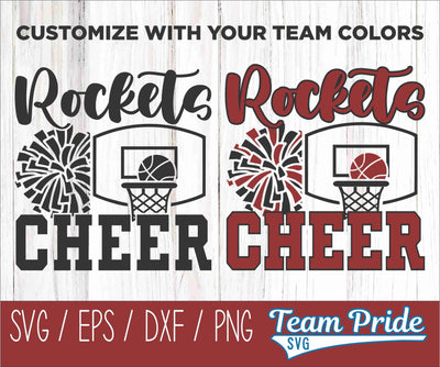 Rocket Basketball Cheer SVG Digital Download Printable - SVG, EPS, DXF, PNG SVG Team Pride SVG 