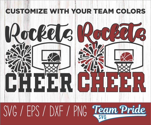 Rocket Basketball Cheer SVG Digital Download Printable - SVG, EPS, DXF, PNG SVG Team Pride SVG 