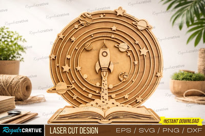 Rocket Book Laser Cut,Rocket Book Laser Cut Design – Imagination & Knowledge Sublimation Artwork SVG Regulrcrative 