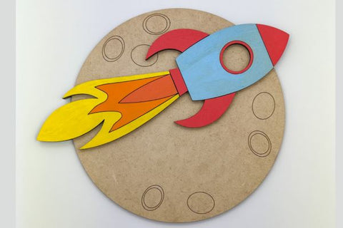 Rocket Moon Nursery Sign Laser SVG File SVG Crafting With Brenna 