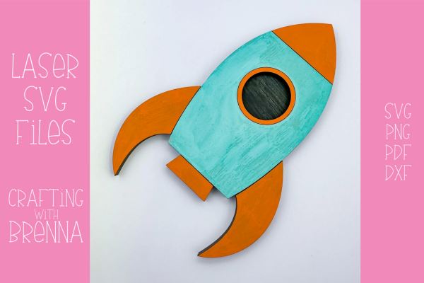 Rocket Nursery Sign Laser SVG File SVG Crafting With Brenna 
