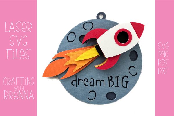 Rocket Paper Ornament Laser SVG File SVG Crafting With Brenna 