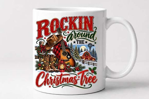 Rockin Around Christmas Tree Western Design SVG BillahCrafts 