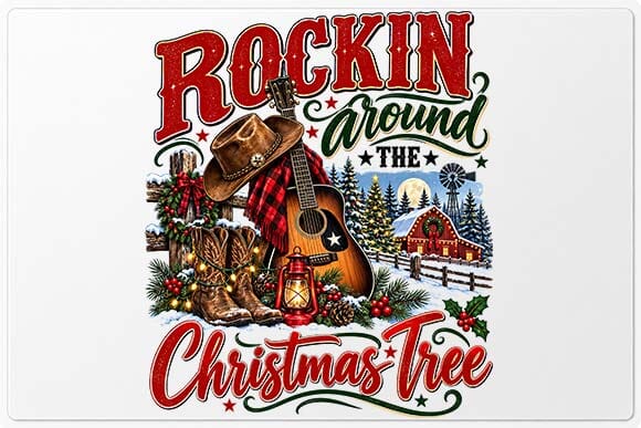 Rockin Around Christmas Tree Western Design SVG BillahCrafts 