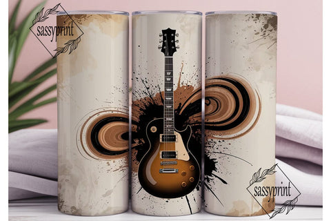 Rockin' Guitar 20oz Tumbler Wrap Sublimation sassyprint 