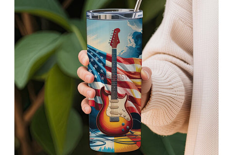 Rockin' USA 20oz Tumbler Wrap Sublimation DesignSVG 