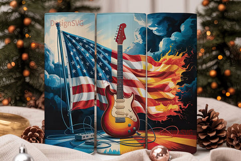 Rockin' USA 20oz Tumbler Wrap Sublimation DesignSVG 
