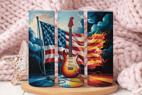 Rockin' USA 20oz Tumbler Wrap Sublimation DesignSVG 