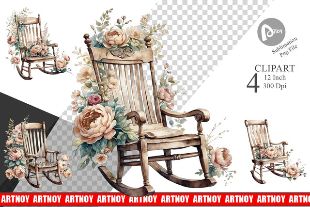 Rocking Chair Clipart Sublimation artnoy 