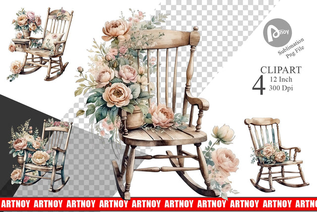 Rocking Chair Clipart Sublimation artnoy 