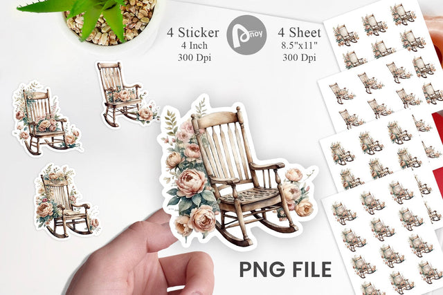 Rocking Chair Sticker Sublimation artnoy 