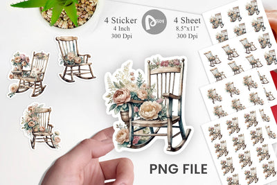Rocking Chair Sticker Sublimation artnoy 