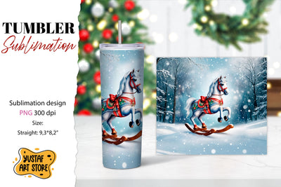Rocking Horse Christmas Tumbler Sublimation Sublimation Yustaf Art Store 