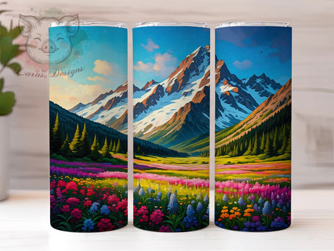 Rocky Mountains Tumbler, Mountain Landscape Design, 20oz Tumbler Wrap, Nature Lover Gift, Outdoor Adventure Decor, Hiking Gift, Sublimation PNG, Digital Download Sublimation Lara' s Designs 