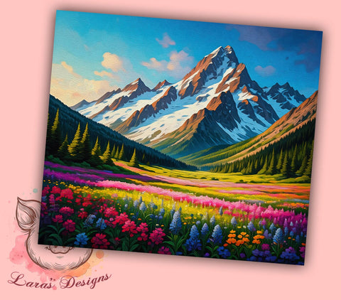 Rocky Mountains Tumbler, Mountain Landscape Design, 20oz Tumbler Wrap, Nature Lover Gift, Outdoor Adventure Decor, Hiking Gift, Sublimation PNG, Digital Download Sublimation Lara' s Designs 