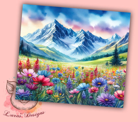 Rocky Mountains Tumbler, Mountain Landscape Design, 20oz Tumbler Wrap, Nature Lover Gift, Outdoor Adventure Decor, Hiking Gift, Sublimation PNG, Digital Download Sublimation Lara' s Designs 