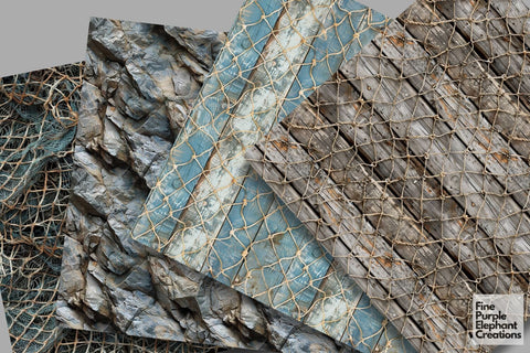 Rocky Shell Beach Texture Digital Paper - Hawaiian Summer Vacation Digital Pattern Fine Purple Elephant Creations 