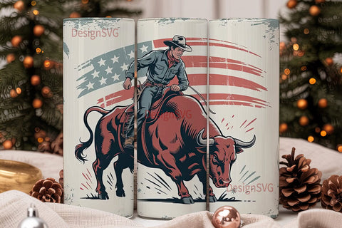 Rodeo Bull Rider 20oz Tumbler Wrap Sublimation DesignSVG 