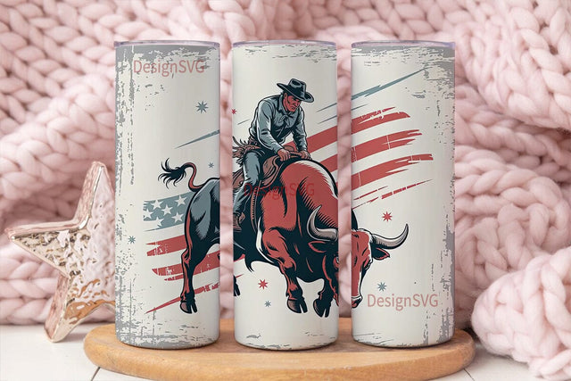 Rodeo Bull Rider 20oz Tumbler Wrap Sublimation DesignSVG 