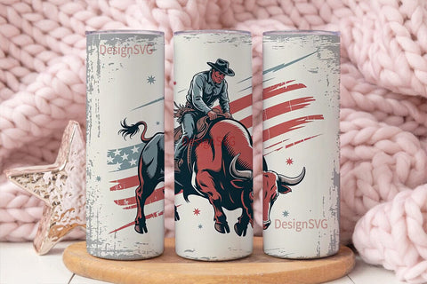 Rodeo Bull Rider 20oz Tumbler Wrap Sublimation DesignSVG 