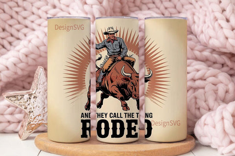 Rodeo Bull Rider 20oz Tumbler Wrap Sublimation DesignSVG 