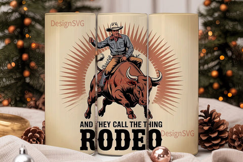 Rodeo Bull Rider 20oz Tumbler Wrap Sublimation DesignSVG 