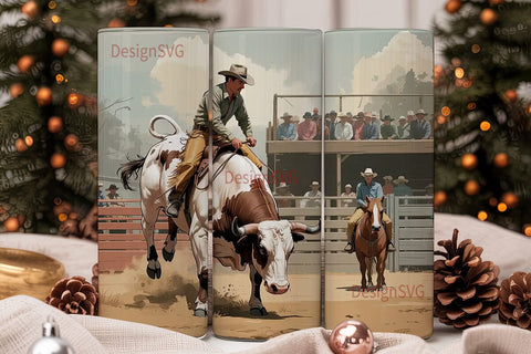Rodeo Bull Rider 20oz Tumbler Wrap Sublimation DesignSVG 