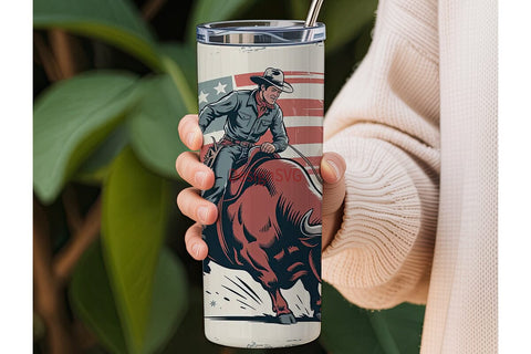 Rodeo Bull Rider 20oz Tumbler Wrap Sublimation DesignSVG 