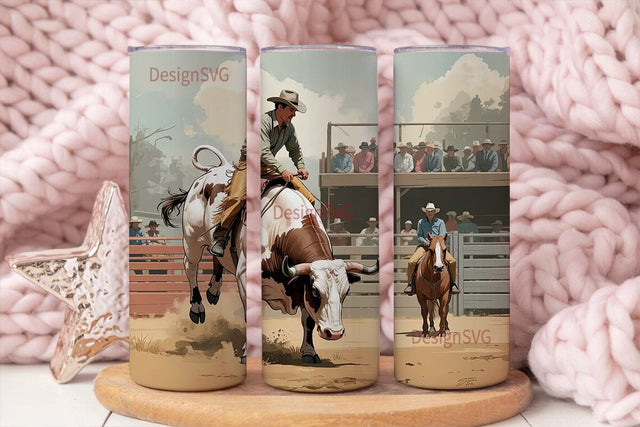 Rodeo Bull Rider 20oz Tumbler Wrap Sublimation DesignSVG 