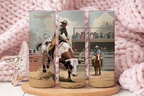 Rodeo Bull Rider 20oz Tumbler Wrap Sublimation DesignSVG 