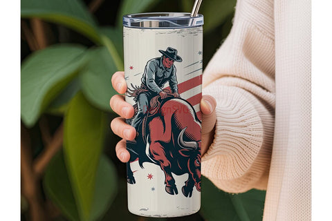 Rodeo Bull Rider 20oz Tumbler Wrap Sublimation DesignSVG 