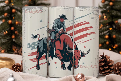 Rodeo Bull Rider 20oz Tumbler Wrap Sublimation DesignSVG 